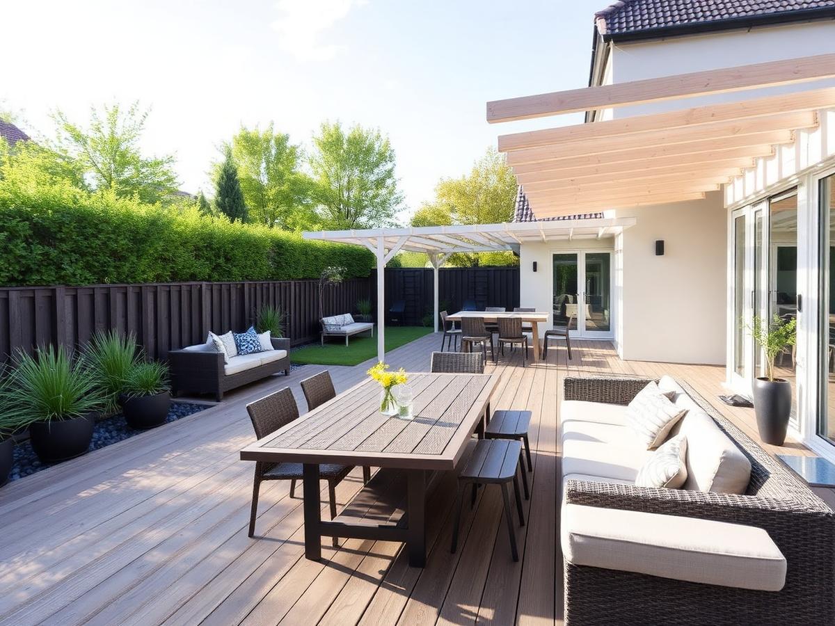 Trædæk med pergola